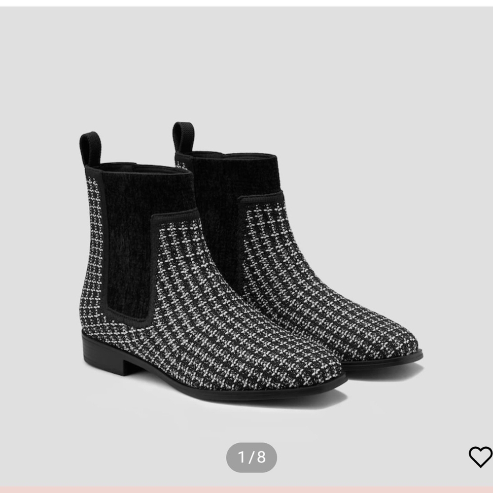 Vivaia Black and White Ankle Boots